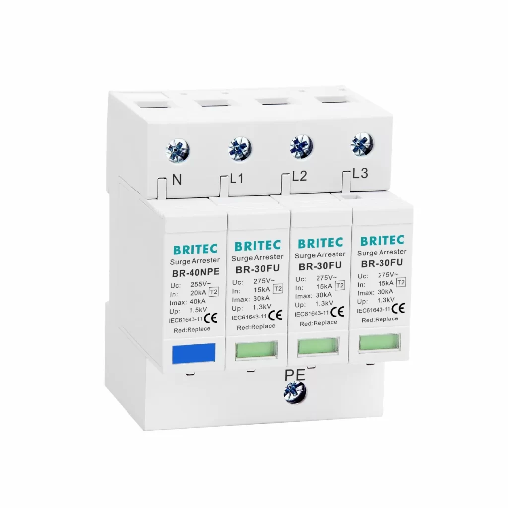 3 Phase Type 2 SPD BR30FU 30kA Surge Protection Device